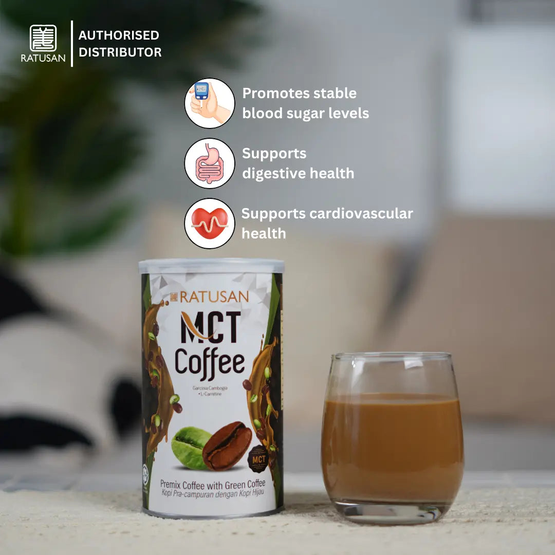 Ratusan MCT Coffee 300g – Low Caffeine Keto Coffee with Green Coffee, Garcinia & L-Carnitine