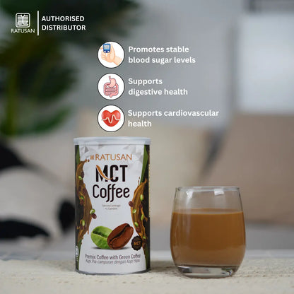 Ratusan MCT Coffee 300g – Low Caffeine Keto Coffee with Green Coffee, Garcinia & L-Carnitine